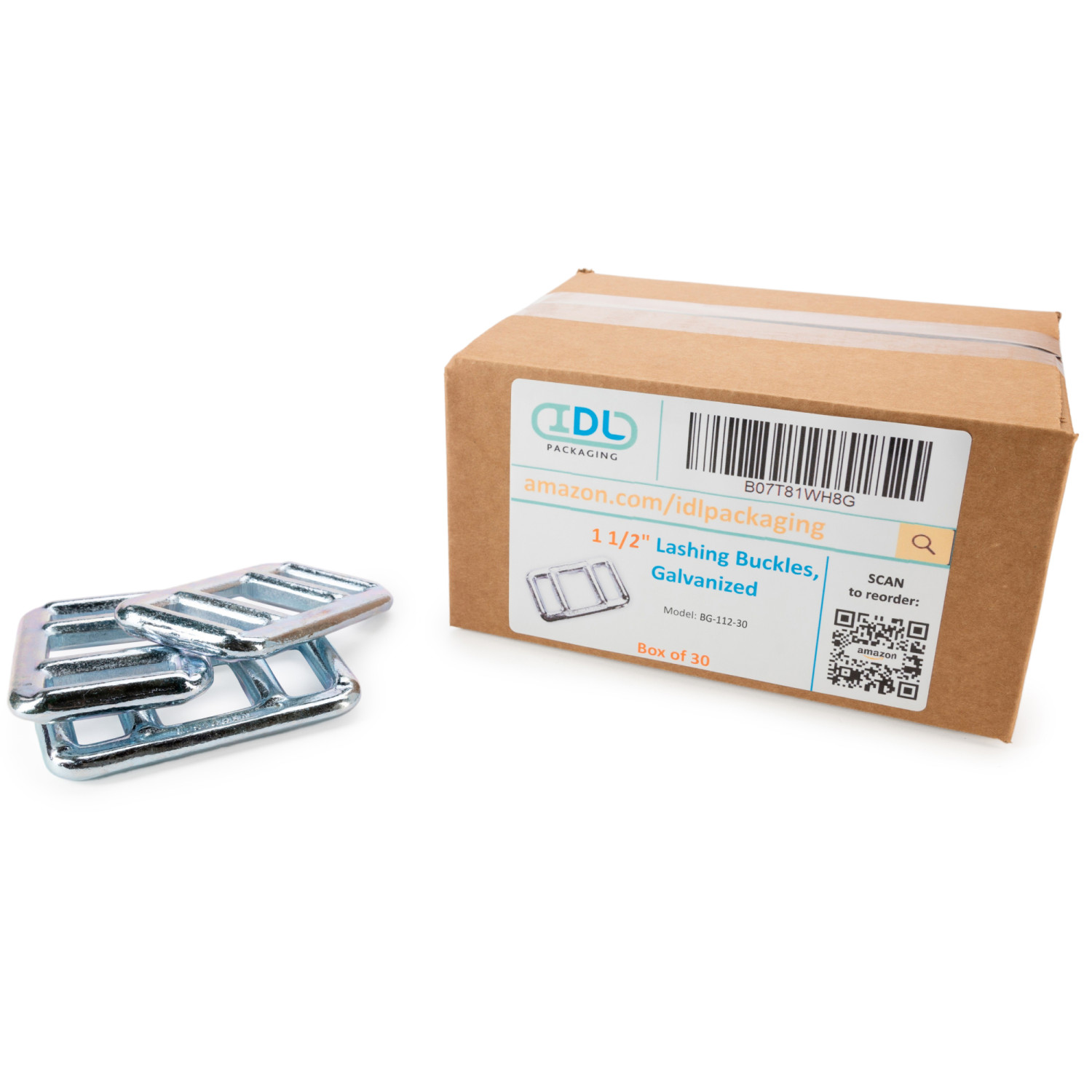 1 1/2" Galvanized Buckles for Woven Cord Lashing up to 1 5/8" Width 3